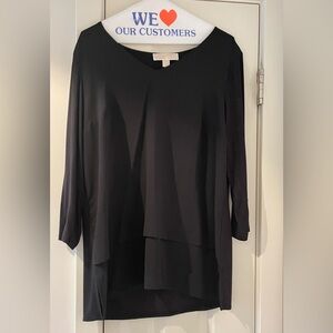 Michael Kors Black Layered Tunic Top